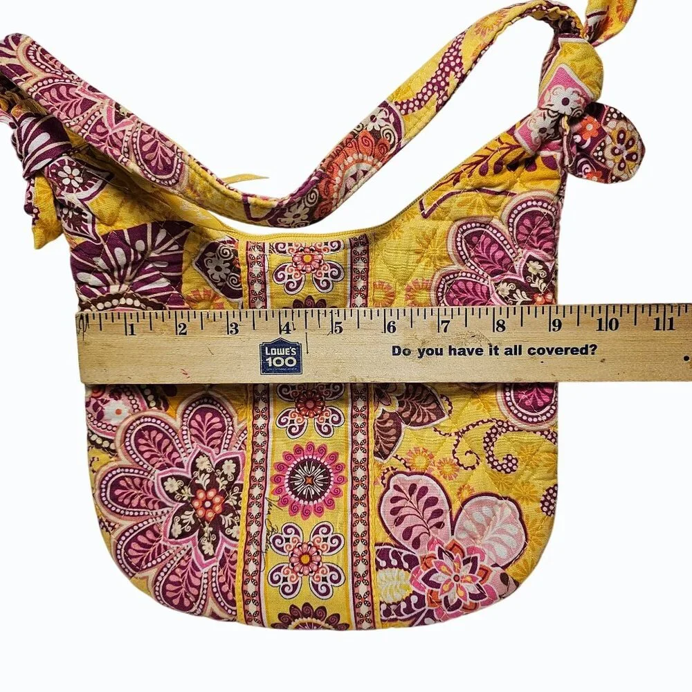 Vera Bradley Olivia Bali Gold 2009 Purse Floral Yellow Pink Retired - Picture 11 of 13